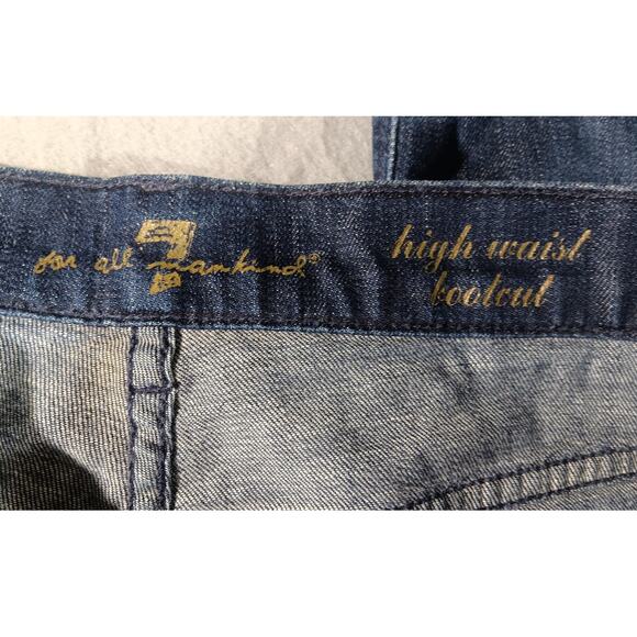 7 For All Mankind High Waist Bootcut Jeans Women’s M Stretch Denim USA Made - Picture 5 of 8